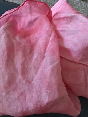 Lovely silk handmadehand dyed pink and white. Long And Slender.